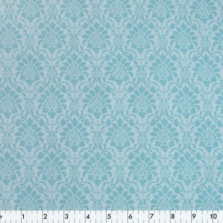 Fabric Creations Turquoise with Dark Turquoise Palmette Cotton Fabric ...