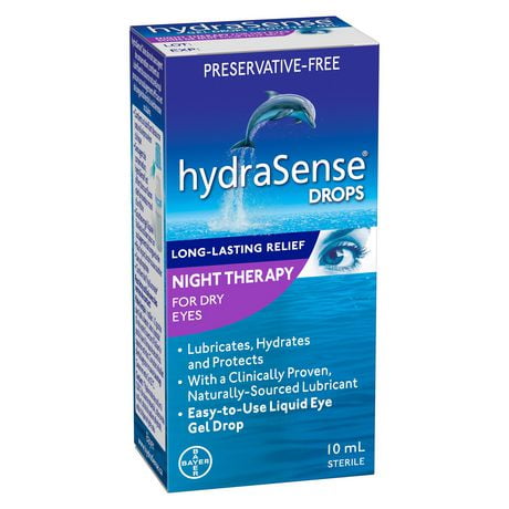 Gouttes oculaires hydraSense Soins de nuit pour yeux secs 10 ml