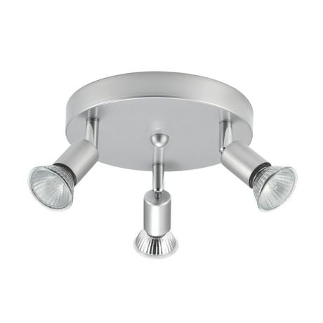 Globe Electric 58931 Payton 3-Light Brushed Silver Track Lighting Canopy Ceiling Light
