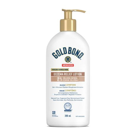 Gold Bond Medicated Eczema Relief Lotion - 396 mL Pump Bottle - Helps Relieve Minor Skin Irritation & Itching - Men and Women - Hydrates & Moisturizes Body - Combats Dryness & Rashes, 396 mL