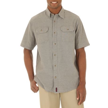 Wrangler Men's Short Sleeve Twill Double Pocket Shirt | Walmart.ca