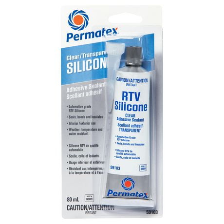 Permatex Canada Clear Silicon Adhesive Sealant, Clear Silicone