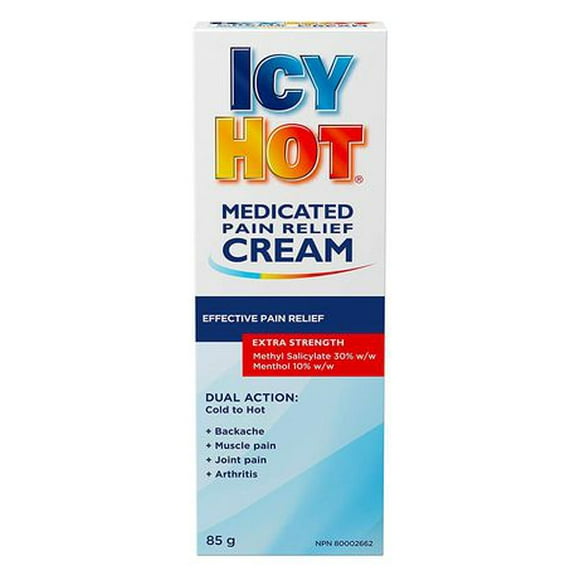 Icy Hot Extra Strength Pain Relieving Cream for Back, Knee, and Joint Pain Relief - 85g Tube - Suitable for Discomfort Caused by Sciatica, Arthritis, and Neck Pain - Fast and Effective on Sprains and Strains, 85 g