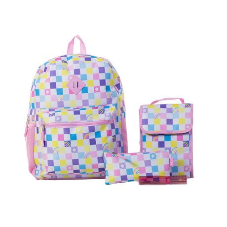 Jetstream 4pcs Full School Day Backpack set, Pastel Checkers