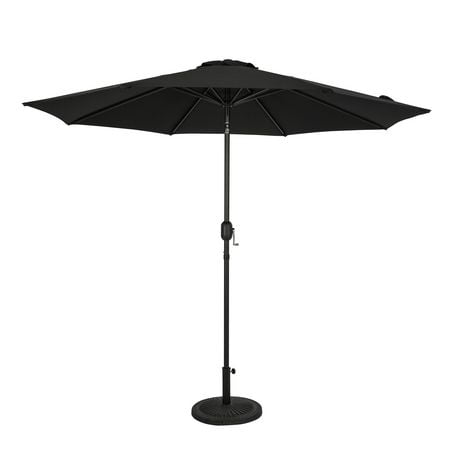 Trinidad II 9-ft Octagon Market Umbrella - Black - Polyester Canopy