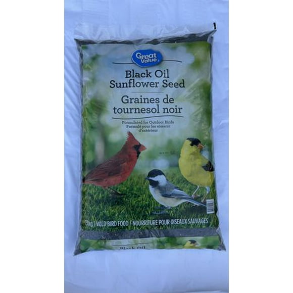 Great Value Black Oil Sunflower Seed Wild Bird Food, 13 kg