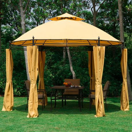 curtain tier outsunny gazebo x9