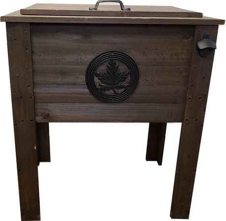53qt Rustic Wood Cooler Canada, Wooden Deck Cooler Box