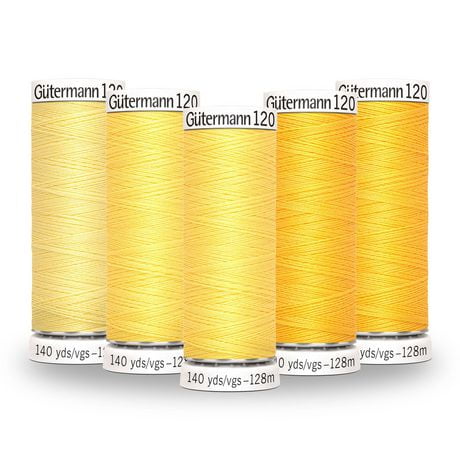 Gutermann 120 100% Polyester All Purpose Thread in Colour Gradient Pack of 5