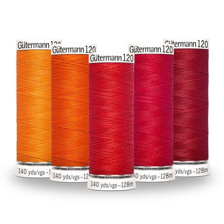 Fil tout usage Gutermann 120 à 100 % polyester paquet de 5 à gradient de couleur