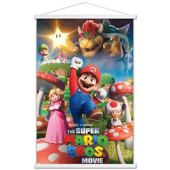 The Super Mario Bros. Movie - Mushroom Kingdom Key Art Wall Poster, 22.375" x 34"