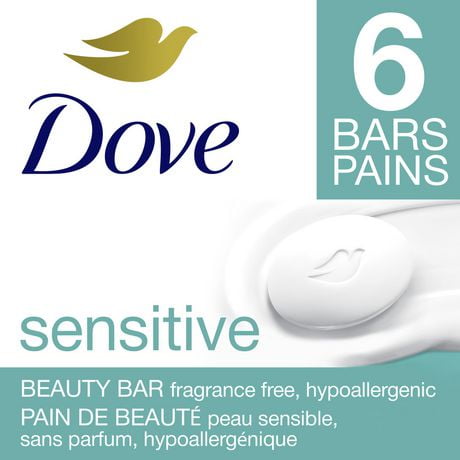 Pain de Beauté plus hydratant qu'un savon Dove peau sensible 6x106g