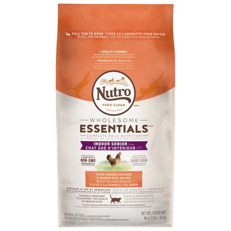 Nutro Indoor Senior CAT Chicken & Whole Brown Rice Recipe Dry CAT Food ...