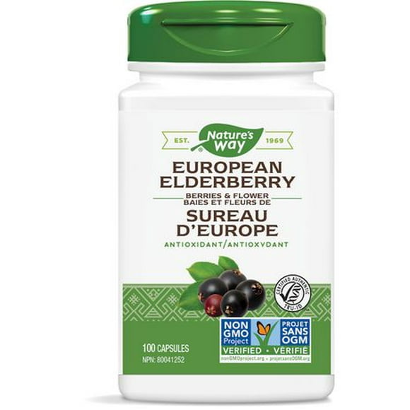Nature's Way European Elderberry, Berries & Flower, 100 Vegetarian Capsules