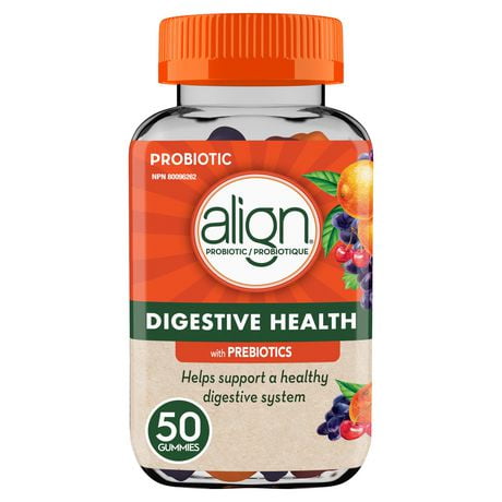 Comprimés gélifiés Align pour la santé digestive prébiotiques + probiotiques 50CT