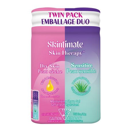 Skintimate Skin Therapy Moisturizing Womens Shave Gel Value Pack, 2 x 198g