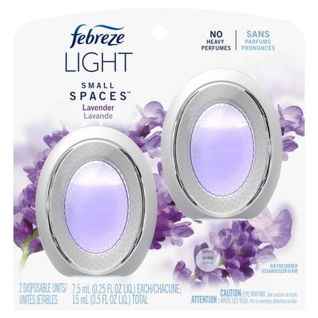 Febreze LIGHT Small Spaces Light Air Freshener, Lavender, 7.5 mL, Pack of 2