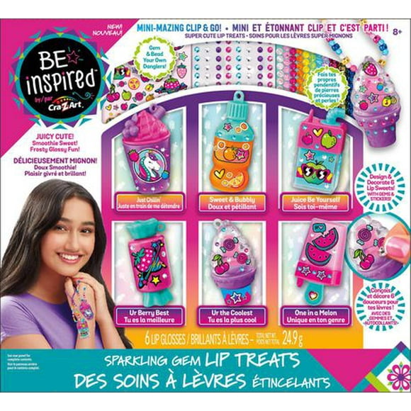 Cra-Z-Art Be Inspired Sparkling Lip Treats, Kids Makeup Craft for Girls, Ages 8 and up