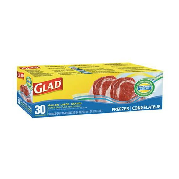 Glad® Freezer Zipper Bags Large -30 Count