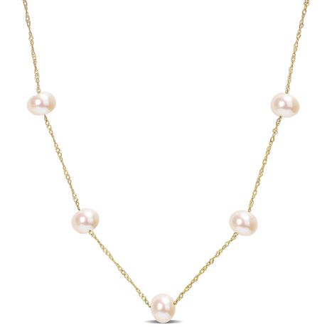 Miabella Cultured Freshwater Pearl 14K Yellow Gold by the Yard Tin-Cup ...