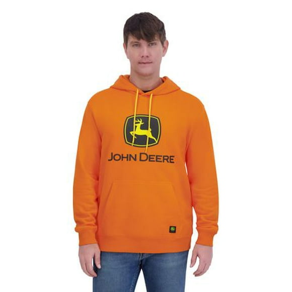 John Deere Men’s and Big Men’s Graphic Logo Fleece Pullover Fleece Hoodie