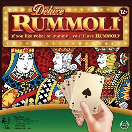 TCG Toys Deluxe Rummoli, Includes a Rummoli game mat and 150 scoring chips.