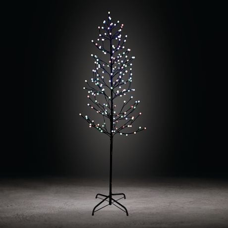 6FT Black Twig Tree with 200 Color Changing LED lights. Black twig Tree ...