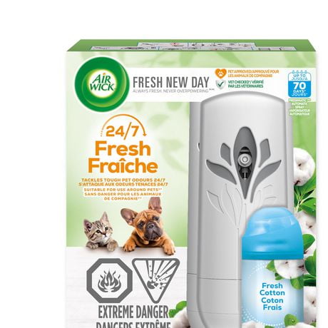 AIR WICK® FRESHMATIC® - Kit - 1+1 - Pet Fresh Cotton 4/175g, Airwick Freshmatic - Automatic Spray & Refill