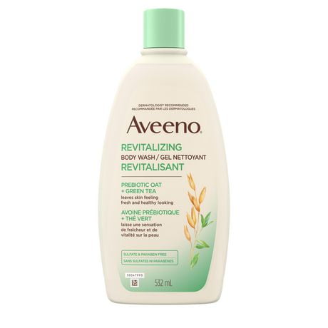 Aveeno Revitalizing Green Tea Body Wash with Prebiotic Oat, for Moisturized, Fresh Skin