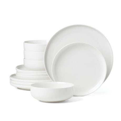 Oneida 365 24 Seven White 12 Piece Dinnerware Set, 12-piece