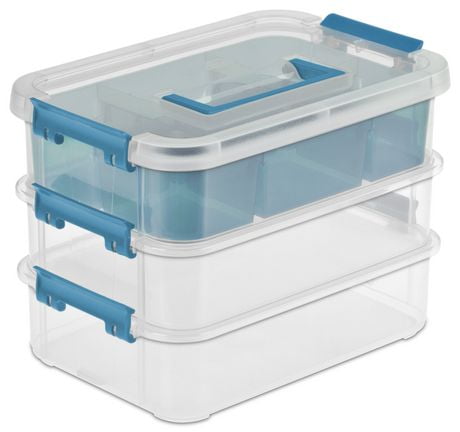 Sterilite Stack & Carry 3 Layer Clear Handle Box & Tray | Walmart Canada