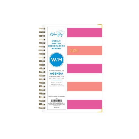 Blue Sky Medium Weekly/Monthly Paperboard Stripe Planner for 2020