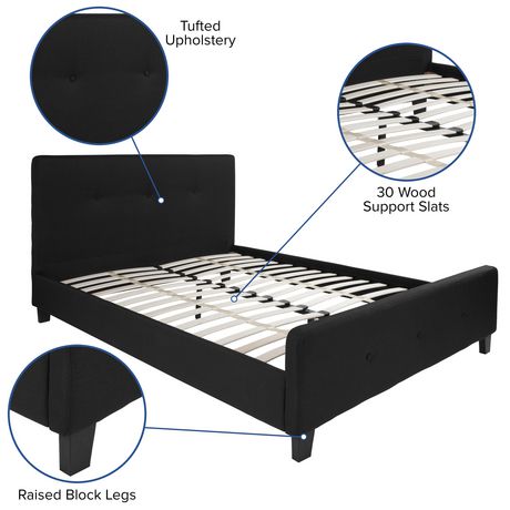 Tribeca Queen Size Tufted Upholstered, Queen Platform Bed With Mattress Included