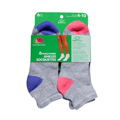 Fruit of the Loom Ladies Ankle Socks - 6 Pairs | Walmart Canada