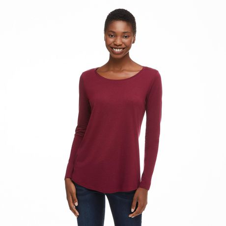 George Women's Long Sleeve Crew Neckline Tee | Walmart Canada