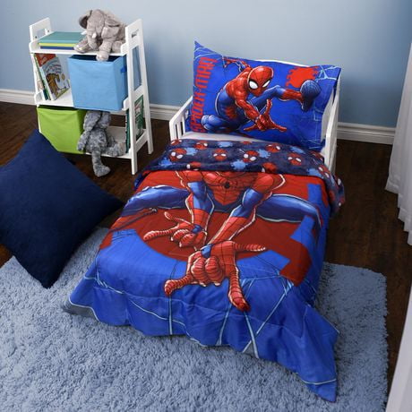 Ensemble de literie 2 Articles Spiderman pour Enfant, comprenant une Couette et une Taie d'Oreiller