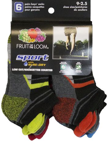 Fruit Of The Loom - Kids' 6 Pack Low Cut Sock (FRB10420T6 GYAST