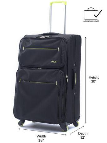 iFLY Soft Sided Luggage Accent 3 piece set, Black/Green | Walmart Canada
