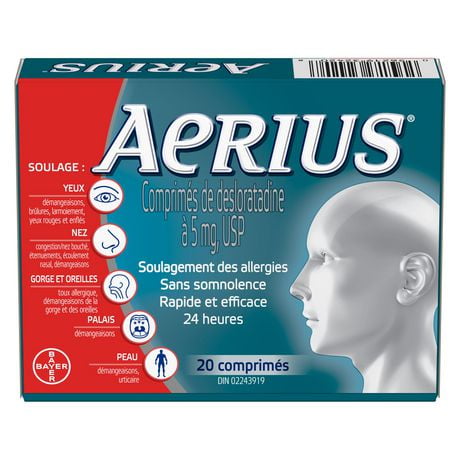 Aerius Medecine Anti Allergie 24 Heures Non Somnolent 15 Symptomes Walmart Canada