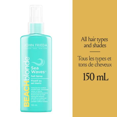 John Frieda Beach Blonde Sea Waves Salt Spray, Texturizing Spritz, Great for all hair types and shades | 150 mL