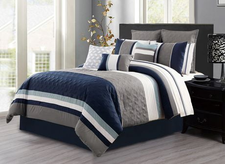 Safdie & Co. Comforter Set 7Pc Q Microfiber Ryker Multi Queen