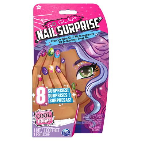 Cool Maker, GO GLAM Nail Surprise Manicure Set avec faux ongles et vernis à caractéristique surprise (les styles peuvent varier), kit de manucure pour enfants à partir de 8 ans