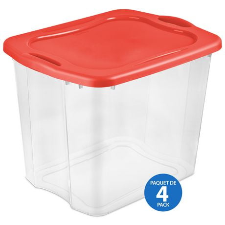 Sterilite 90L Easy Carry Storage Box- Orange- 4 Pk | Walmart Canada