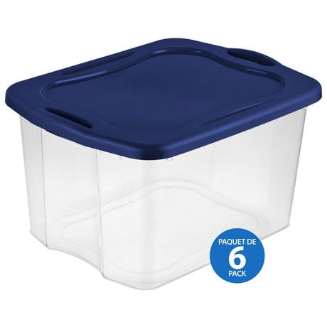 Sterilite 66l Easy Carry Storage Box- Dk Blue- 6 Pk 