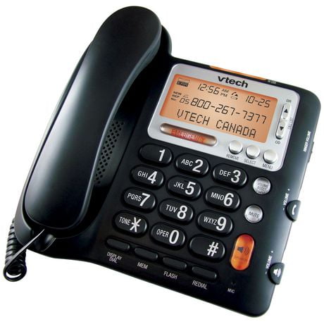 Vtech Téléphone à cordon avec afficheur et haut-parleur mains libres CD1281