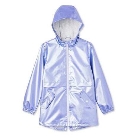 Shiny hot sale rain jacket