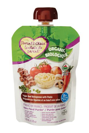 Purée pour bébé biologique Bolognaise aux légumes et au boeuf avec pâtes Le  Choix du Parent 128 ml