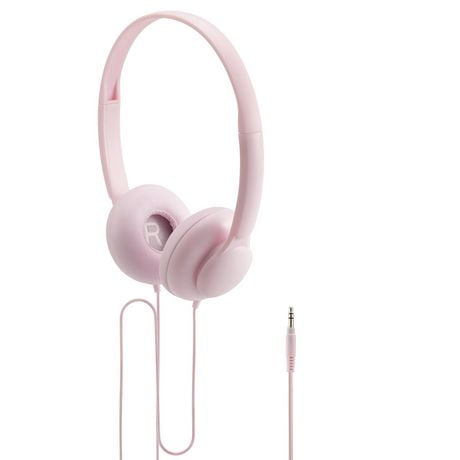 Onn. Wired Lightweight On-Ear Headphones, Adjustable Headband