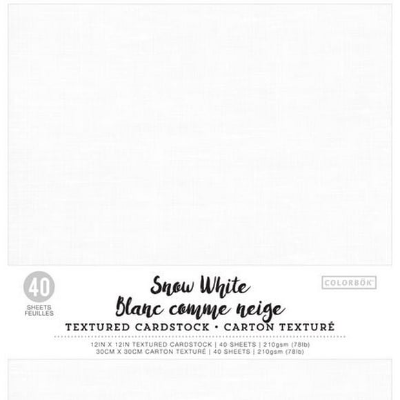 Carton texturé Blanc comme neige de Colorbok 40 Feuilles