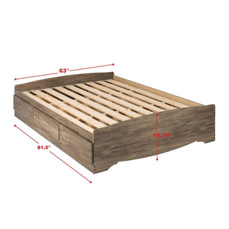 Platform Storage Bed With 6 Drawers, How To Put Together A Platform Bed With Drawers